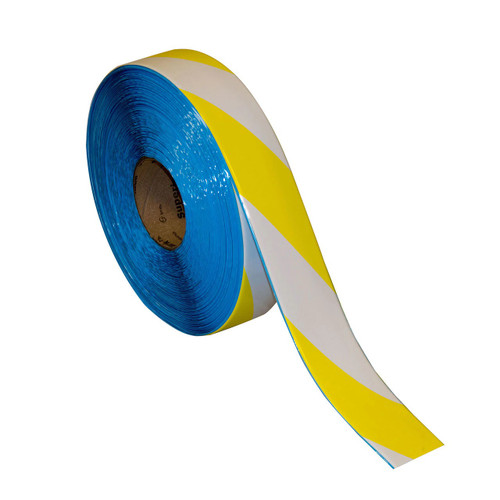 Superior Mark® Hazard Floor Tape - Yellow/White Diagonal Stripe
