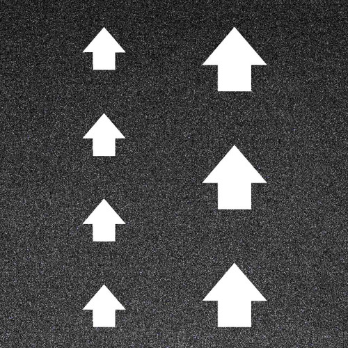 Multiple Arrow Stencil for industrial warehouse use