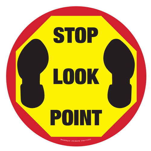 17.5" Stop Look Point Rubber Floor Sign