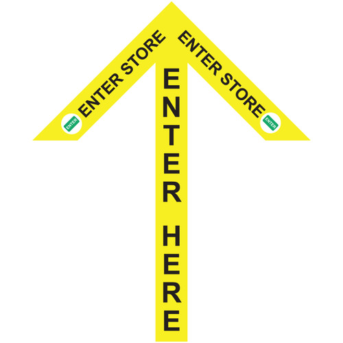 Enter Store Here Yellow Arrow - Superior Mark® Floor Marking Tape Kit