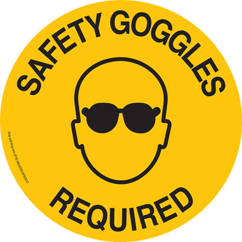 Safety Goggles Required Floor Sign
