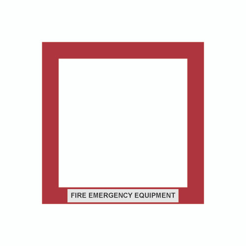 SM Box - 2' - Fire/Emergency Equipment - White Text/Red Bkgd - Incl. (4) 2' strips of  2" Tape