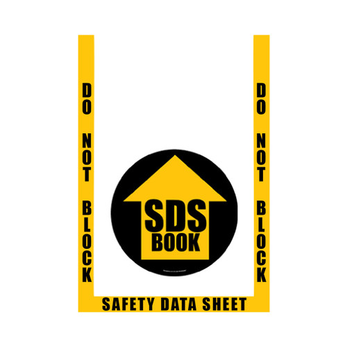 SDS Floor Marking Kit - Incl. 3 pc. Yellow Bkgd / Black Border (2") and 17.5" Sign