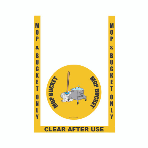 Mop Bucket  Floor Marking Kit -  Incl. 3 pc. Border (2") and 17.5" Sign