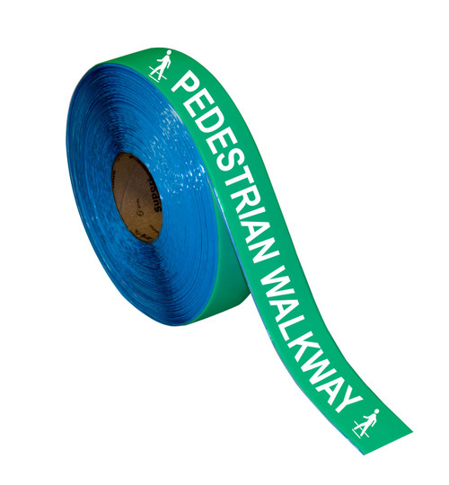Superior Mark® Repeating Message Floor Tape - "PEDESTRIAN WALKWAY