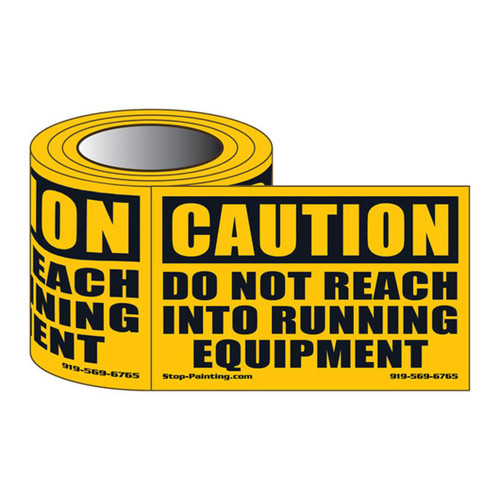 Do Not Reach Into Running Equipment Safety Labels