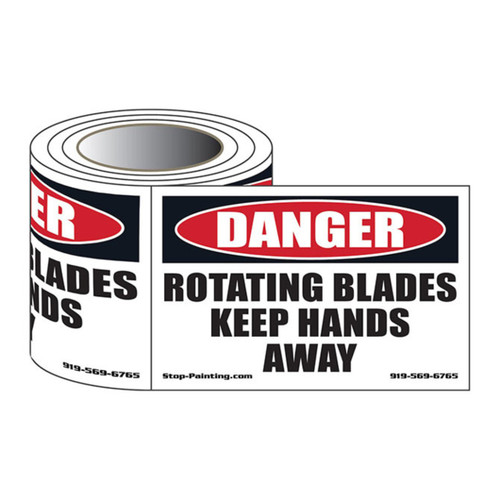 Rotating Blades Hands Away Safety Labels