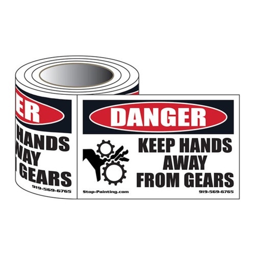 Hands Away from Gears Safety Labels