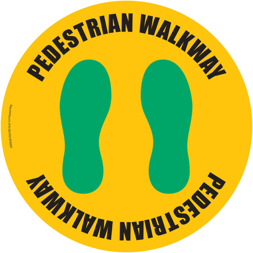 Pedestrian Walkway Floor Sign - Yellow