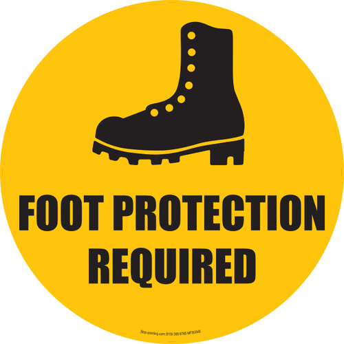 Foot Protection Required Floor Sign
