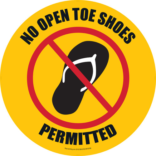 No Open Shoes Permitted Floor Sign