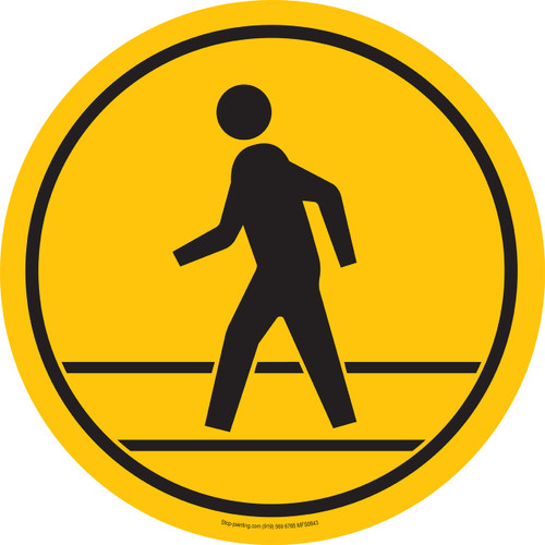 Yellow with Black Border Pedestrian Sign