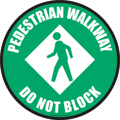 Pedestrian Walkway Floor Sign - Green