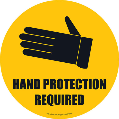 Hand Protection Required Floor Sign