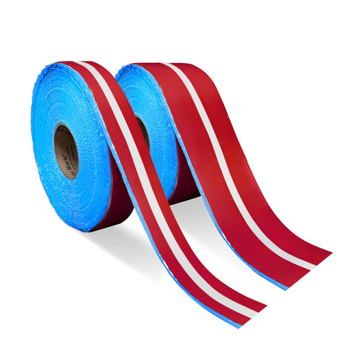 Superior Mark® Hazard Floor Tape - Red/White Contrast Line