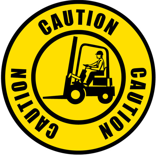 Forklift Caution -Yellow Bkgd/Blk Text