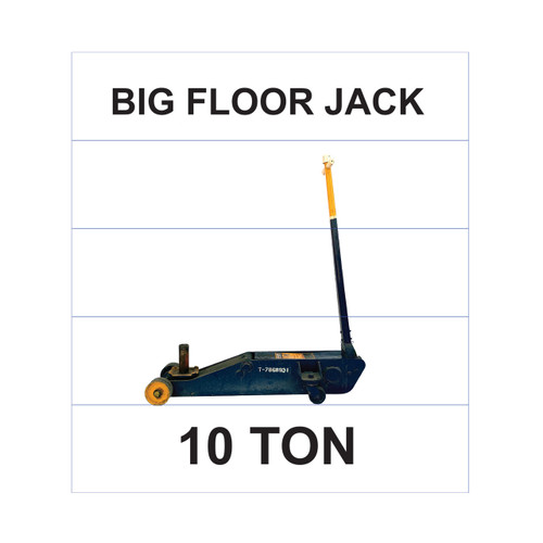 Big Floor Jack 10 Ton Superior Mark® Floor Sign - 18" x 20" Black Text/White Bkgd/Black-Yellow Jack (5 Pieces)