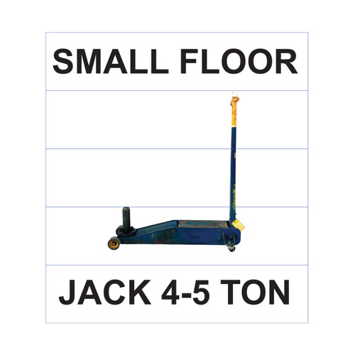 Small Floor Jack 4-5 Ton Superior Mark® Floor Sign - 18" x 20" - Black Text/White Bkgd (5 Pieces)