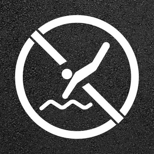 No Diving Safety Stencil