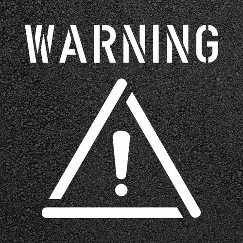 WARNING" (with graphic) Safety Stencil - 1/16-inch thick Only