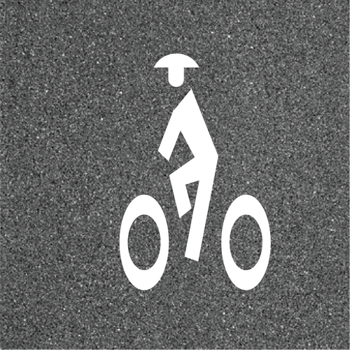 4' Bike Lane with Helmet Pavement Marking Symbol