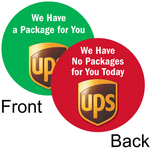 2-sided Magnetic UPS Status Label - 4”x4”