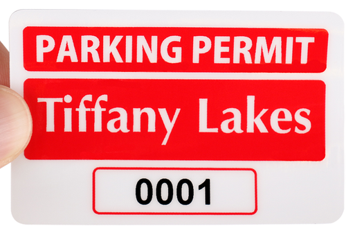 Custom Removable Parking Permit (White), Front Stick - 2” x 3”