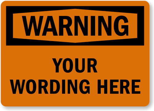 Custom Warning Message Laminated Polyester Label 2” x 3” (Pack of 10)